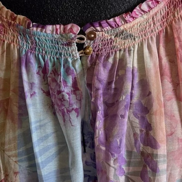 NWT Johnny Was Size Large Esme Floral Short Sleeve Sheer Peasant $225 (A5) - Picture 9 of 13